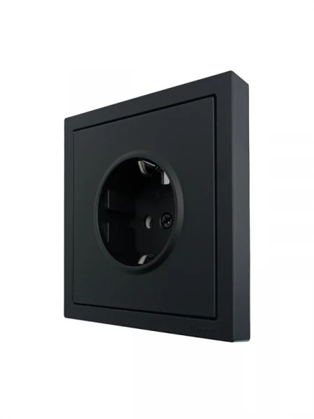 Розетка 1-мест. с защитн.шторк. ПБТ СП ZIMA IP20 10А безвинт. зажим черн. бархат LEZARD 704-4288-124BQC ТехноИмпульс