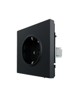 Розетка 1-мест. с защитн.шторк. ПБТ СП ZIMA IP20 10А безвинт. зажим черн. бархат LEZARD 704-4288-124BQC ТехноИмпульс