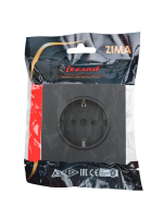 Розетка 1-мест. с защитн.шторк. ПБТ СП ZIMA IP20 10А безвинт. зажим черн. бархат LEZARD 704-4288-124BQC ТехноИмпульс