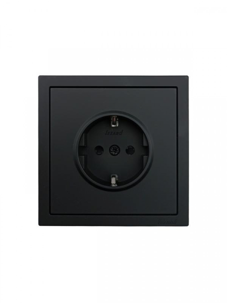 Розетка 1-мест. с защитн.шторк. ПБТ СП ZIMA IP20 10А безвинт. зажим черн. бархат LEZARD 704-4288-124BQC ТехноИмпульс