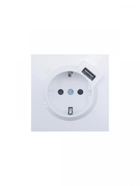 Розетка 1-мест. с/з+USB разъем ZIMA IP20 бел. LEZARD 704-0288-181 ТехноИмпульс