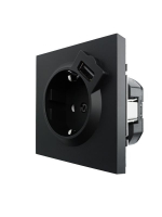 Розетка 1-мест. с/з+USB разъем СП ZIMA IP20 черн. бархат LEZARD 704-4288-181 ТехноИмпульс