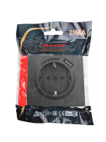 Розетка 1-мест. с/з+USB разъем СП ZIMA IP20 черн. бархат LEZARD 704-4288-181 ТехноИмпульс