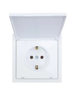 Розетка 1-мест. с/з с крышкой СП ZIMA 16А ПБТ безвинт. зажим бел. LEZARD 704-0288-123BQC ТехноИмпульс