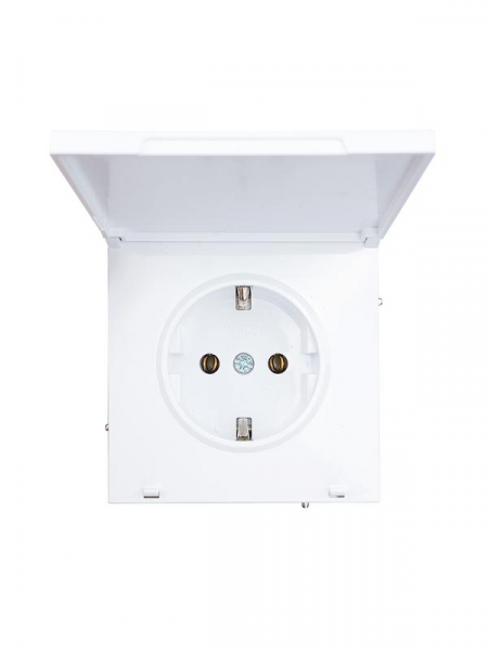 Розетка 1-мест. с/з с крышкой СП ZIMA 16А ПБТ безвинт. зажим бел. LEZARD 704-0288-123BQC ТехноИмпульс