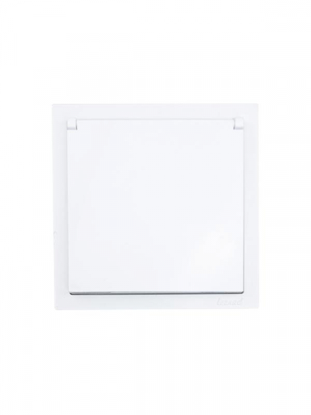 Розетка 1-мест. с/з с крышкой СП ZIMA 16А ПБТ безвинт. зажим бел. LEZARD 704-0288-123BQC ТехноИмпульс