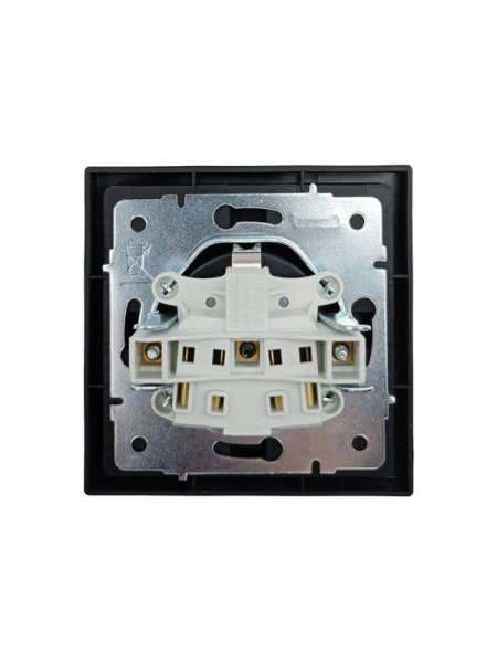 Розетка 1-мест. с/з с крышкой ПБТ СП ZIMA IP20 16А безвинт. зажим черн. бархат LEZARD 704-4288-123BQC ТехноИмпульс