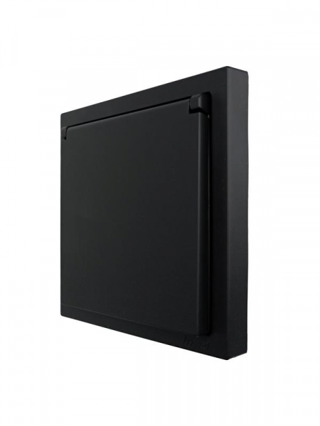 Розетка 1-мест. с/з с крышкой ПБТ СП ZIMA IP20 16А безвинт. зажим черн. бархат LEZARD 704-4288-123BQC ТехноИмпульс