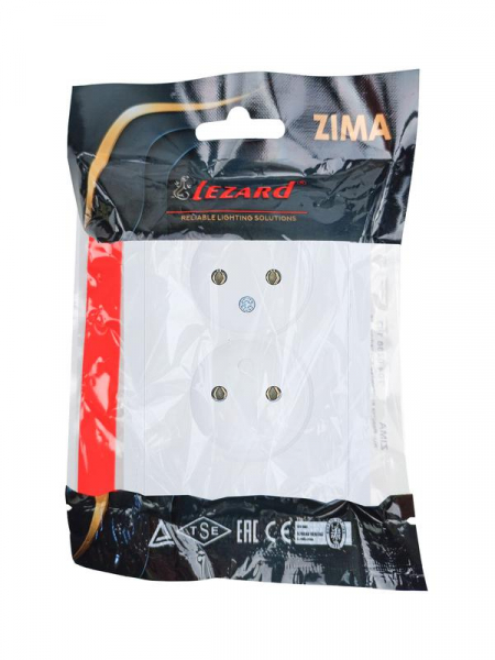 Розетка 2-мест. б/з СП ZIMA IP20 16А ПБТ безвинт. зажим бел. LEZARD 704-0200-128BQC ТехноИмпульс