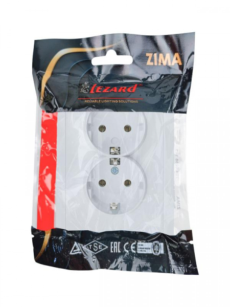Розетка 2-мест. с/з СП ZIMA IP20 16А ПБТ безвинт. зажим бел. LEZARD 704-0200-127BQC ТехноИмпульс