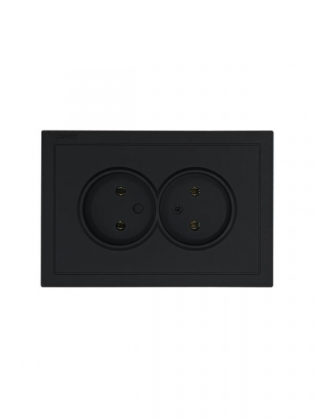 Розетка 2-мест. с/з СП ZIMA IP20 16А ПБТ безвинт. зажим черн. бархат LEZARD 704-4200-127BQC ТехноИмпульс