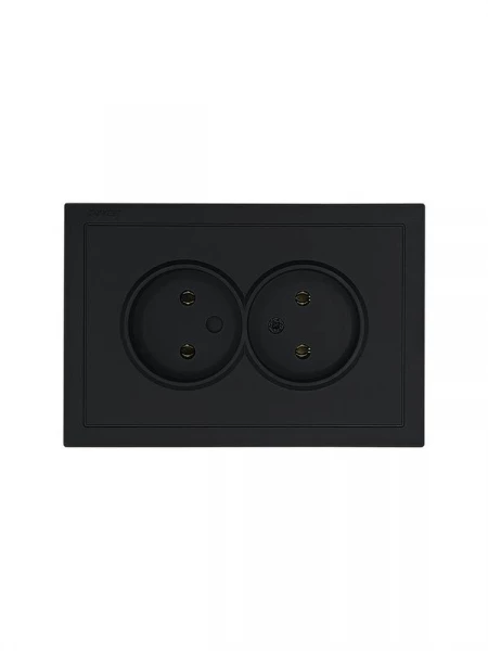 Розетка 2-мест. с/з СП ZIMA IP20 16А ПБТ безвинт. зажим черн. бархат LEZARD 704-4200-127BQC ТехноИмпульс