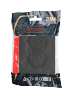 Розетка 2-мест. с/з СП ZIMA IP20 16А ПБТ безвинт. зажим черн. бархат LEZARD 704-4200-127BQC ТехноИмпульс