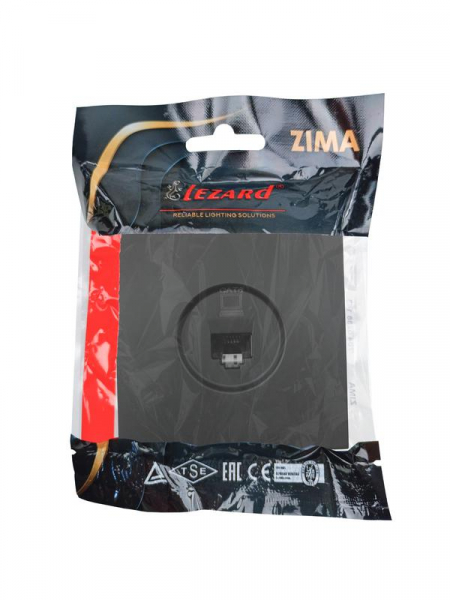 Розетка компьютерная 1-мест. СП ZIMA IP20 черн. бархат LEZARD 704-4288-140 ТехноИмпульс