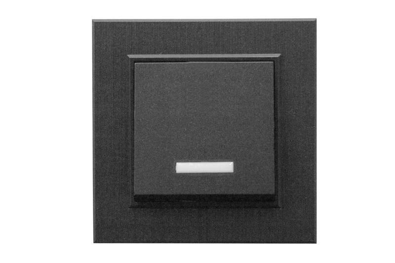 Выключатель 1-клав. с подсветкой Karea LINE STAR чер. Makel 86054021 ТехноИмпульс