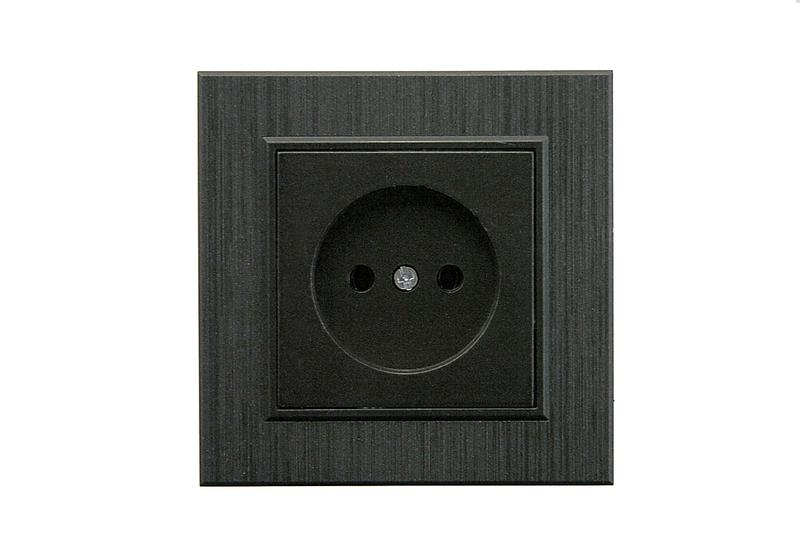 Розетка 1-м Karea LINE STAR без заземл. чер. Makel 86054022 ТехноИмпульс