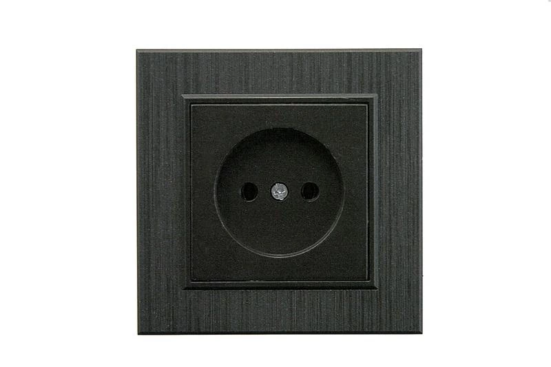 Розетка 1-м Karea LINE STAR без заземл. чер. Makel 86054022 ТехноИмпульс