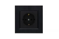 Розетка 1-м Karea LINE STAR с заземл. чер. Makel 86054028 ТехноИмпульс