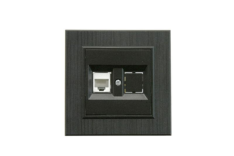 Розетка компьютерная CAT 5+гнездо Karea LINE STAR чер. Makel 86054035 ТехноИмпульс