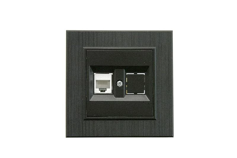 Розетка компьютерная CAT 5+гнездо Karea LINE STAR чер. Makel 86054035 ТехноИмпульс