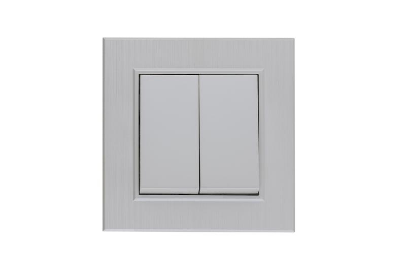 Выключатель 2-клав. Karea LINE STAR жемчуж. Makel 86100003 ТехноИмпульс