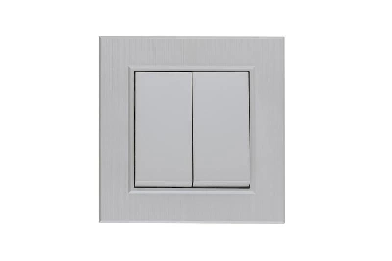 Выключатель 2-клав. Karea LINE STAR жемчуж. Makel 86100003 ТехноИмпульс