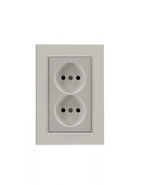 Розетка 2-я Karea LINE STAR без заземл. жемчуж. Makel 86100017 ТехноИмпульс