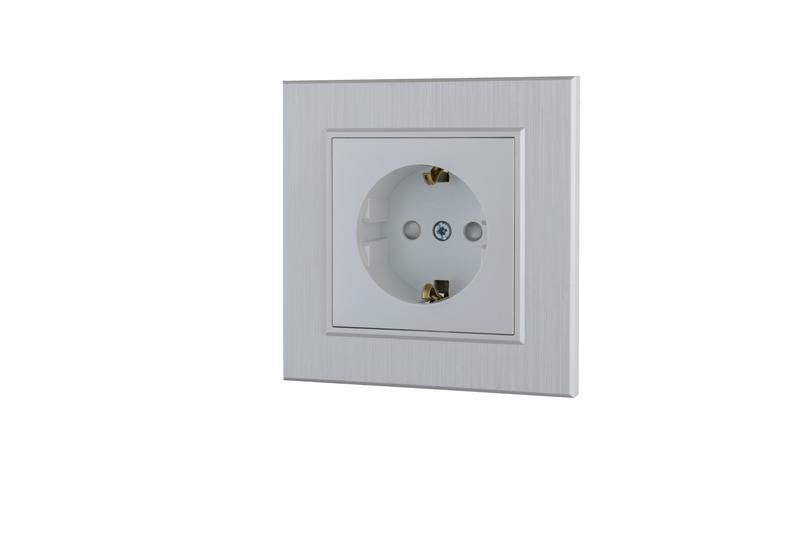 Розетка 1-м Karea LINE STAR с заземл. жемчуж. Makel 86100028 ТехноИмпульс