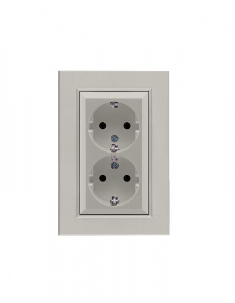 Розетка 2-я Karea LINE STAR с заземл. жемчуж. Makel 86100082 ТехноИмпульс