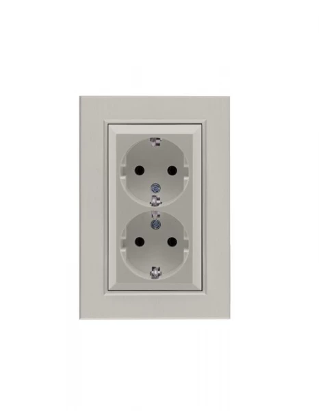 Розетка 2-я Karea LINE STAR с заземл. жемчуж. Makel 86100082 ТехноИмпульс