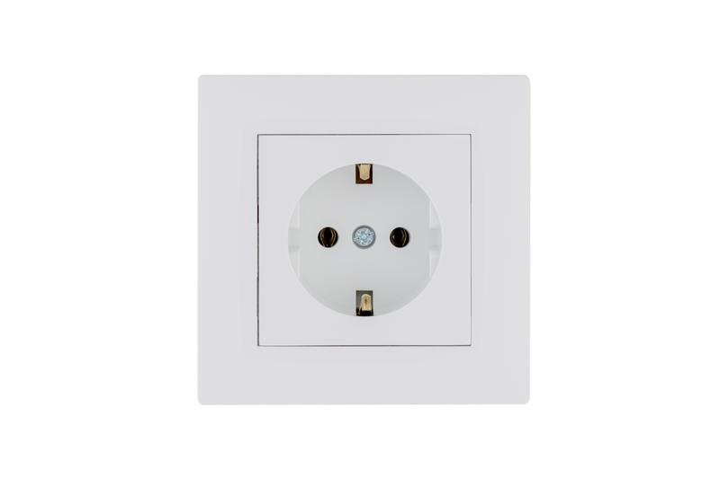 Розетка 1-м керамика Karea RIZZ с заземл. бел. Makel 88001008 ТехноИмпульс