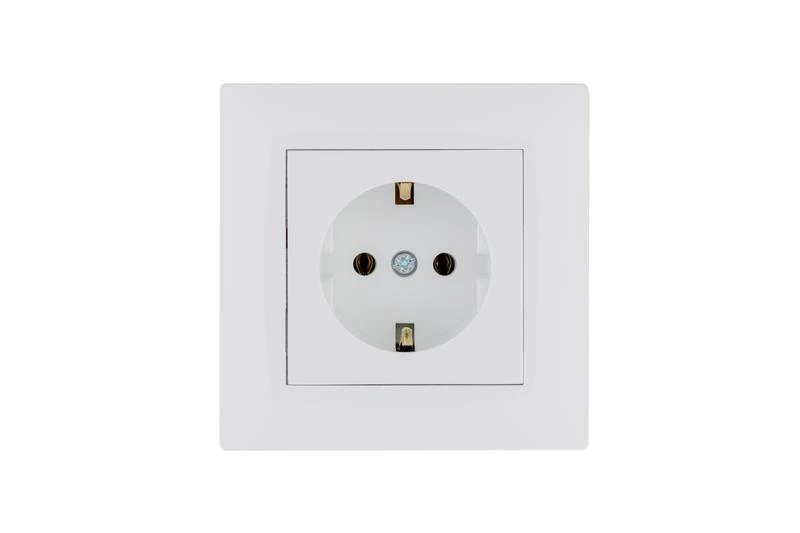 Розетка 1-м керамика Karea RIZZ с заземл. бел. Makel 88001008 ТехноИмпульс