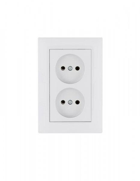 Розетка 2-я Karea RIZZ без заземл. бел. Makel 88001017 ТехноИмпульс