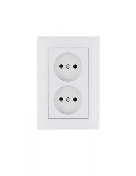 Розетка 2-я Karea RIZZ без заземл. бел. Makel 88001017 ТехноИмпульс