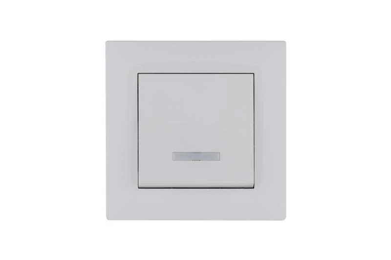 Выключатель 1-клав. с подсветкой Karea RIZZ бел. Makel 88001021 ТехноИмпульс