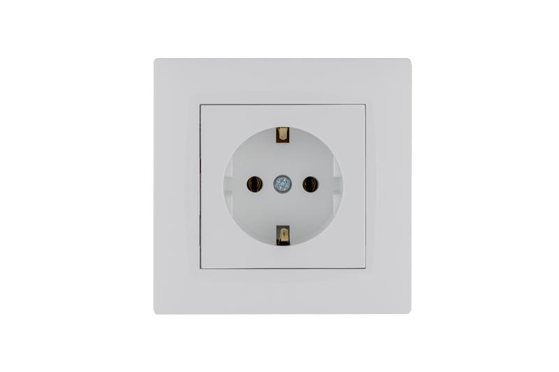 Розетка 1-м Karea RIZZ с заземл. бел. Makel 88001028 ТехноИмпульс