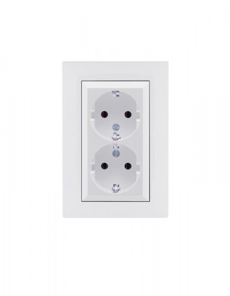 Розетка 2-я Karea RIZZ с заземл. бел. Makel 88001082 ТехноИмпульс