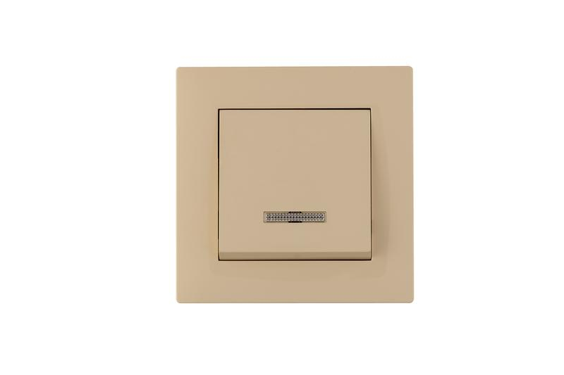 Выключатель 1-клав. с подсветкой Karea RIZZ крем Makel 88010021 ТехноИмпульс