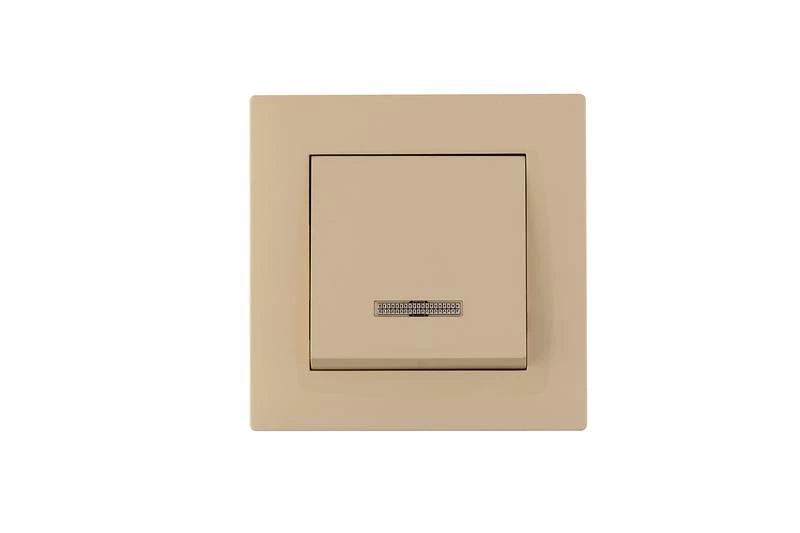 Выключатель 1-клав. с подсветкой Karea RIZZ крем Makel 88010021 ТехноИмпульс