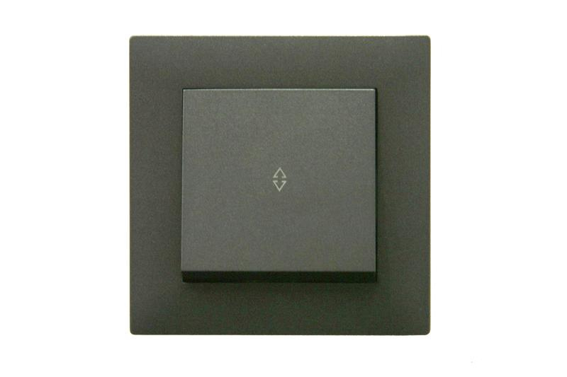 Выключатель проходной 1-клав. Karea RIZZ STAR дым. металлик Makel 88050005 ТехноИмпульс