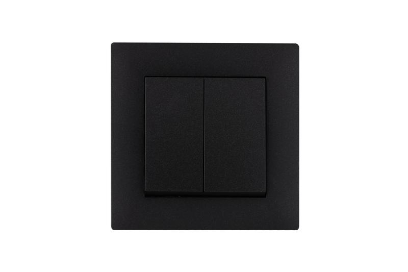 Выключатель 2-клав. Karea RIZZ STAR чер. Makel 88054003 ТехноИмпульс