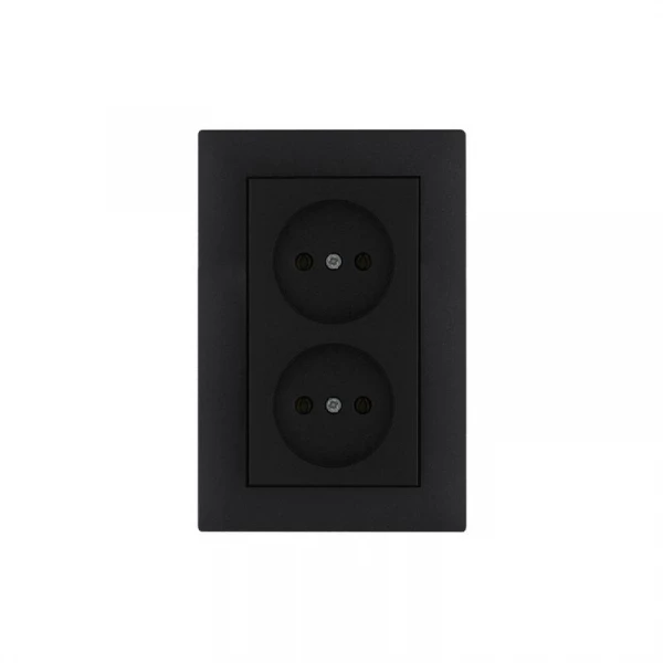 Розетка 2-я Karea RIZZ STAR без заземл. чер. Makel 88054017 ТехноИмпульс