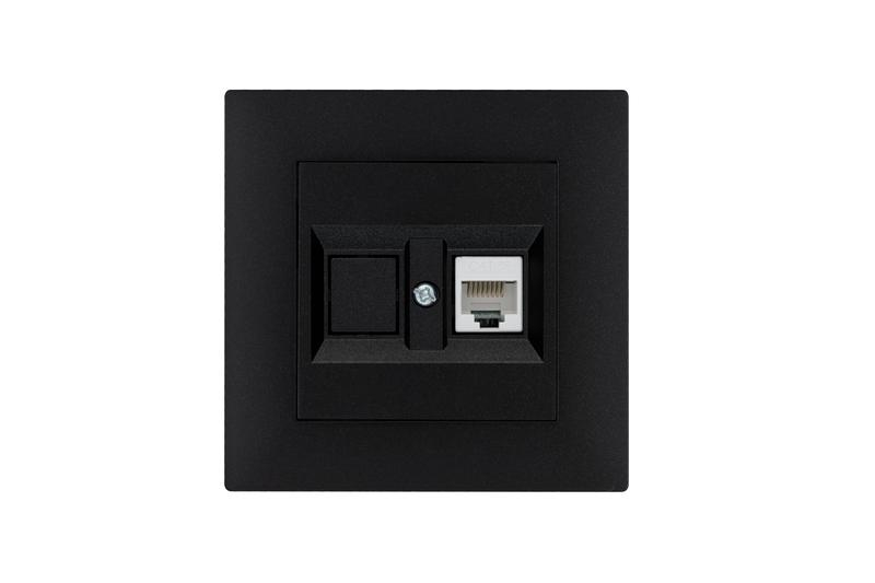 Розетка компьютерная CAT 5+гнездо Karea RIZZ STAR чер. Makel 88054035 ТехноИмпульс