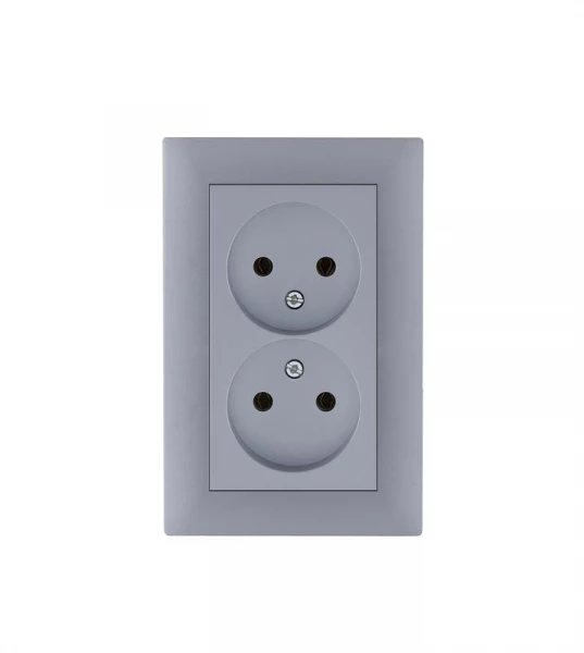 Розетка 2-я Karea RIZZ STAR без заземл. сер. Makel 88065017 ТехноИмпульс