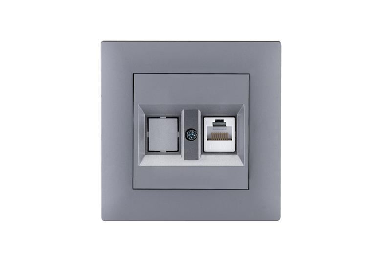 Розетка компьютерная CAT 5+гнездо KareaRIZZ STAR сер. Makel 88065035 ТехноИмпульс