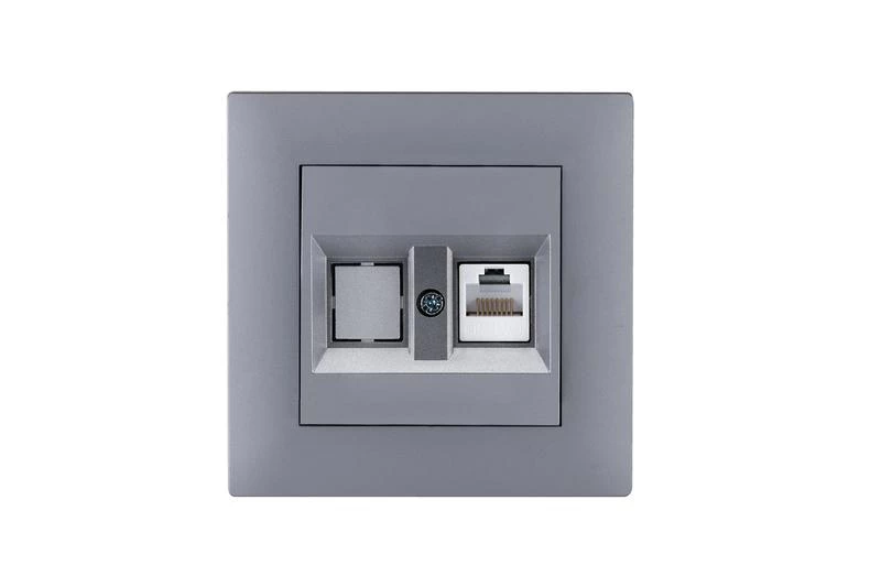 Розетка компьютерная CAT 5+гнездо KareaRIZZ STAR сер. Makel 88065035 ТехноИмпульс