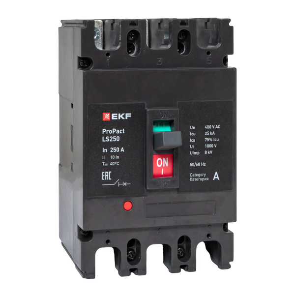 Выключатель автоматический LS250 25кА 3P 250А ProPact EKF mccb-250-25-3-250-ls ТехноИмпульс