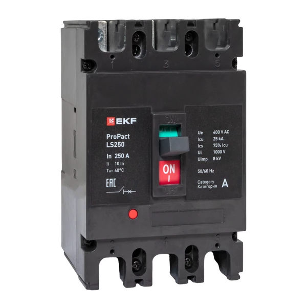 Выключатель автоматический LS250 25кА 3P 250А ProPact EKF mccb-250-25-3-250-ls ТехноИмпульс