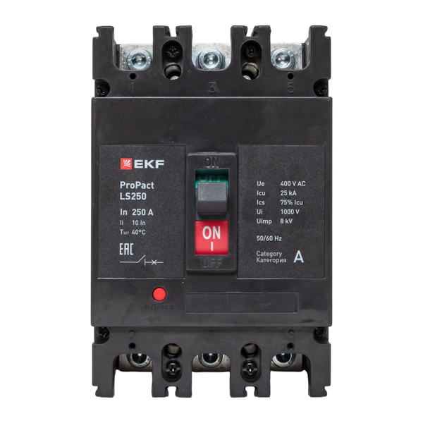 Выключатель автоматический LS250 25кА 3P 250А ProPact EKF mccb-250-25-3-250-ls ТехноИмпульс