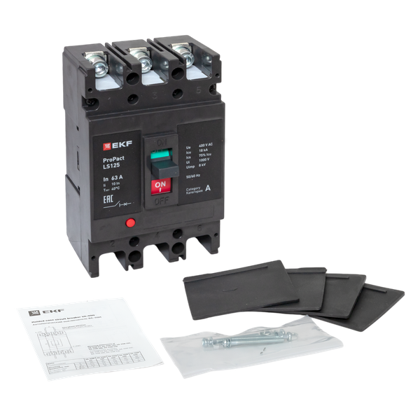 Выключатель автоматический 3п 63А 18кА LS125 ProPact EKF mccb-125-18-3-63-ls ТехноИмпульс